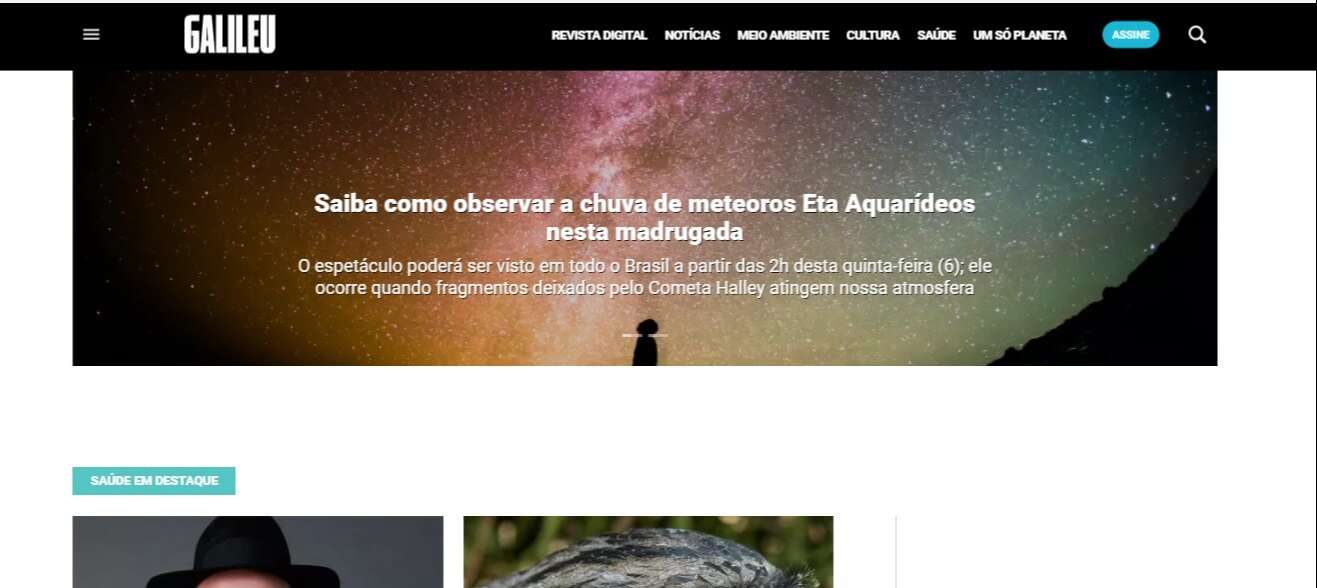 Print da tela inicial do site: Print da tela inicial do site: