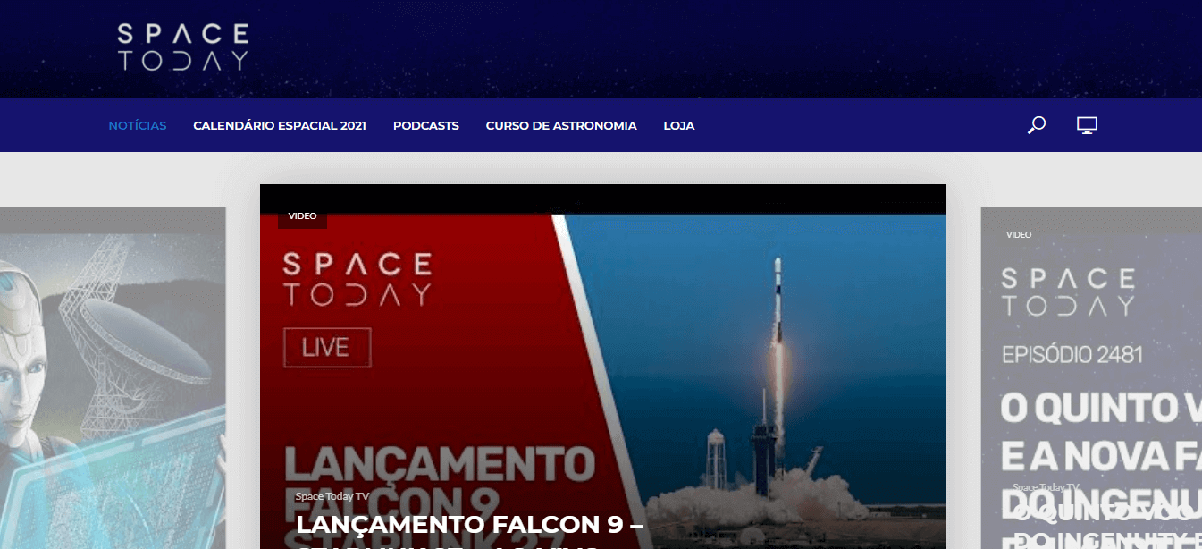 Print da tela inicial do site: Print da tela inicial do site: