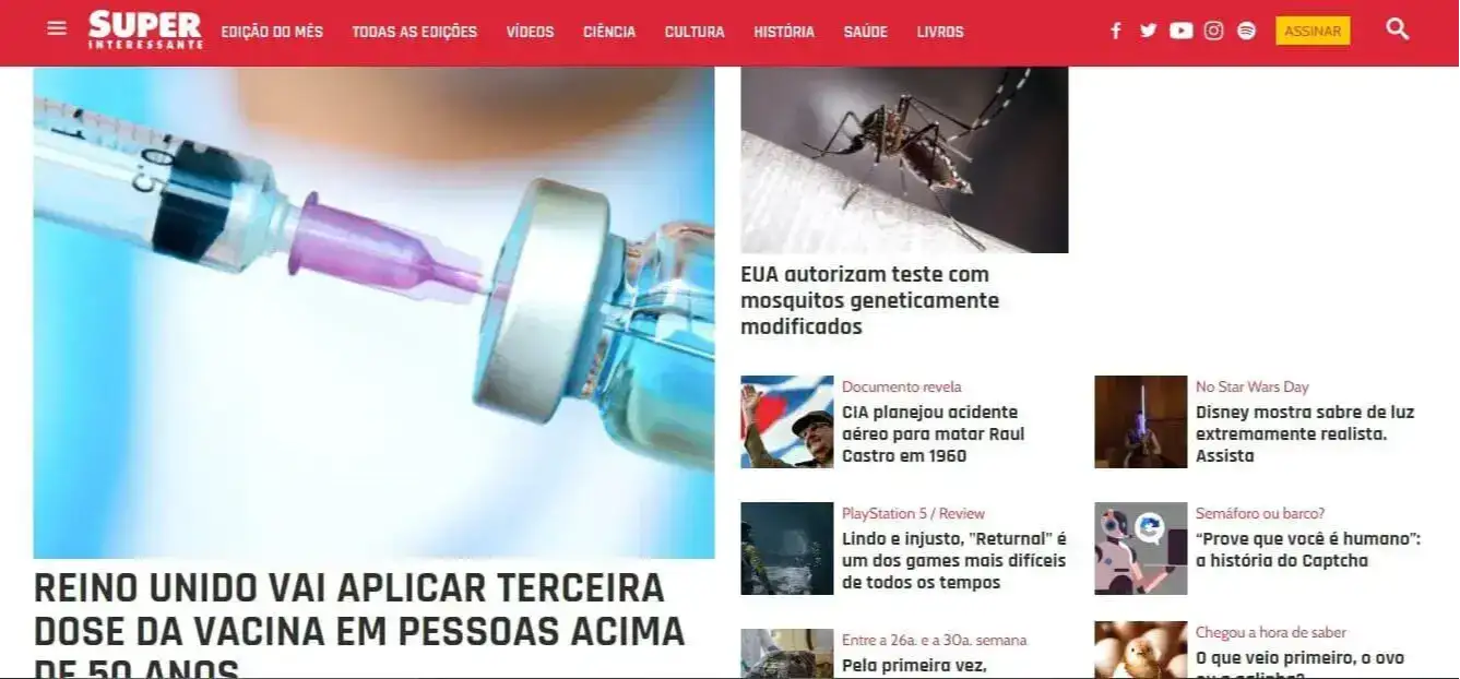 Print da tela inicial do site: Print da tela inicial do site: