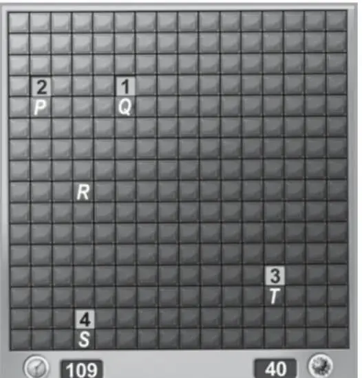 A figura ilustra uma partida de Campo Minado, o jogo presente em praticamente todo computador pessoal  A figura ilustra uma partida de Campo Minado, o jogo presente em praticamente todo computador pessoal