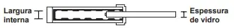 Um vidraceiro é contratado para colocar uma porta de vidro que escorregará em uma canaleta de largura interna igual a 1,45 cm, como mostra a figura. Um vidraceiro é contratado para colocar uma porta de vidro que escorregará em uma canaleta de largura interna igual a 1,45 cm, como mostra a figura.